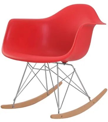 Cadeira Eames Eiffel com Braco Polipropileno cor Vermelho Base Balanco - 44928 Sun House