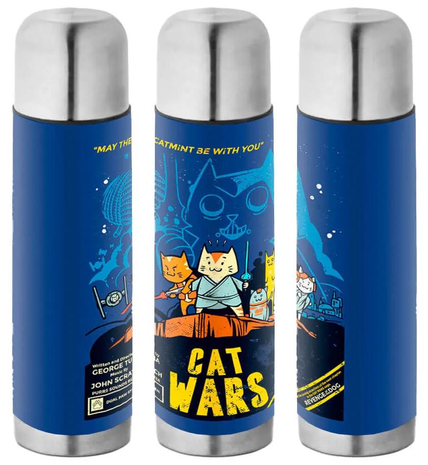 Garrafa Térmica 500 ml Cat Wars Azul