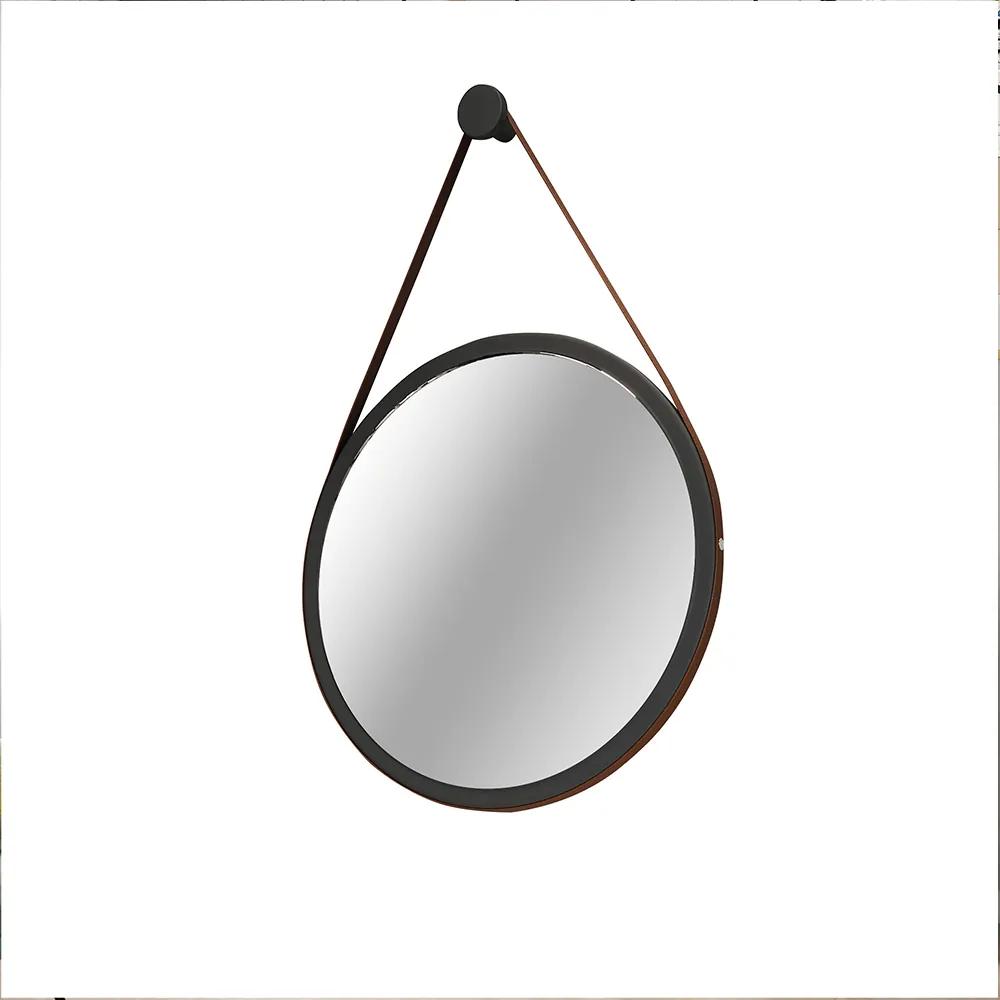 Espelho Oval Suspenso Decorativo com Alça 67cm  Preto  G26 - Gran Belo