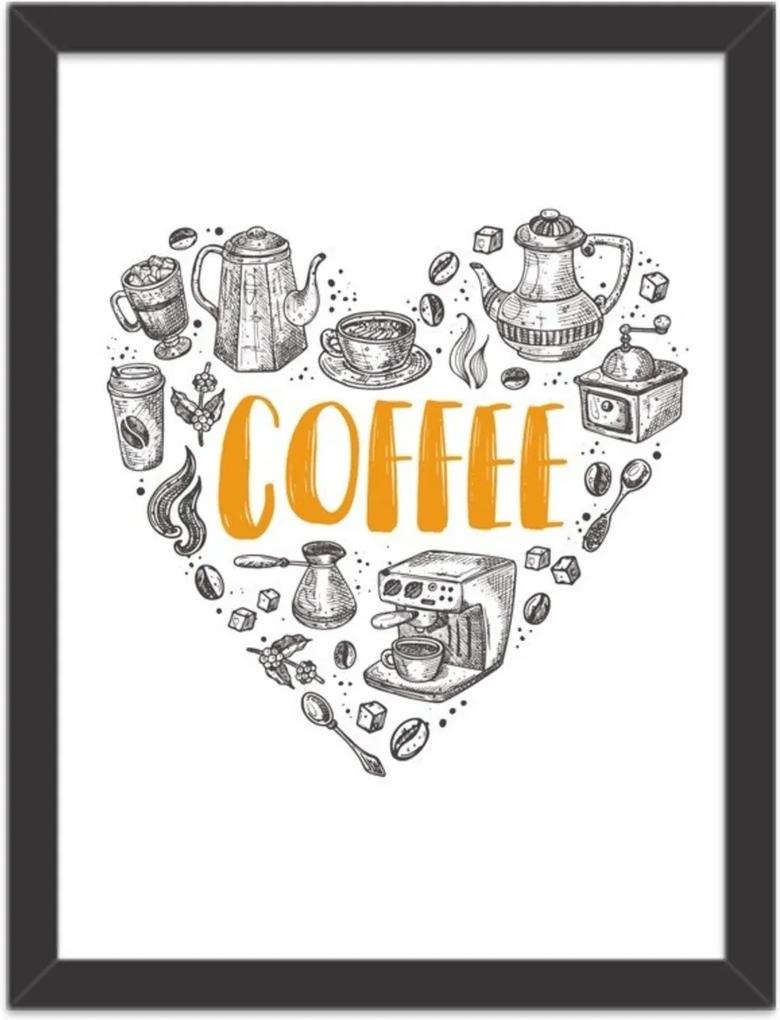 Quadro Decorativo Love Coffe Preto - Grande