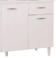 Balcão Cozinha Pia 120cm com Tampo Classic P11 Branco - Mpozenato