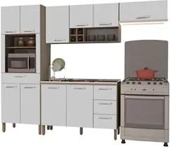 Cozinha Modulada Ametista 4 Módulos Composição 3 Nogal/Branco - Kit's