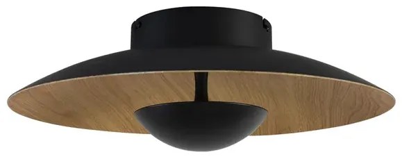 Plafon Led Sobrepor Preto Freijo 24w 3000k Shimeji