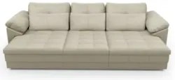 Sofá Retrátil 3 Lugares Para Sala 257cm Dijon Couro Creme S07 - Mpozen