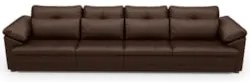 Sofá Retrátil 4 Lugares Para Sala 339cm Dijon Couro Caramelo S07 - Mpo