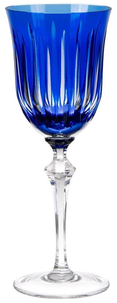 Taça de Cristal Lapidado p/ Vinho Branco 37 - Azul  Azul Escuro