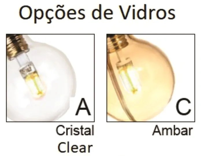 Pendente Globo Suporte 12X12X25Cm Metal E Globo Ø12Cm 01Xg9 |Old Artis... (COBRE FOSCO, CLEAR (TRANSPARENTE))