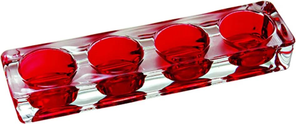 castiçal HERCULES vidro vermelho 23cm Ilunato BC0022E