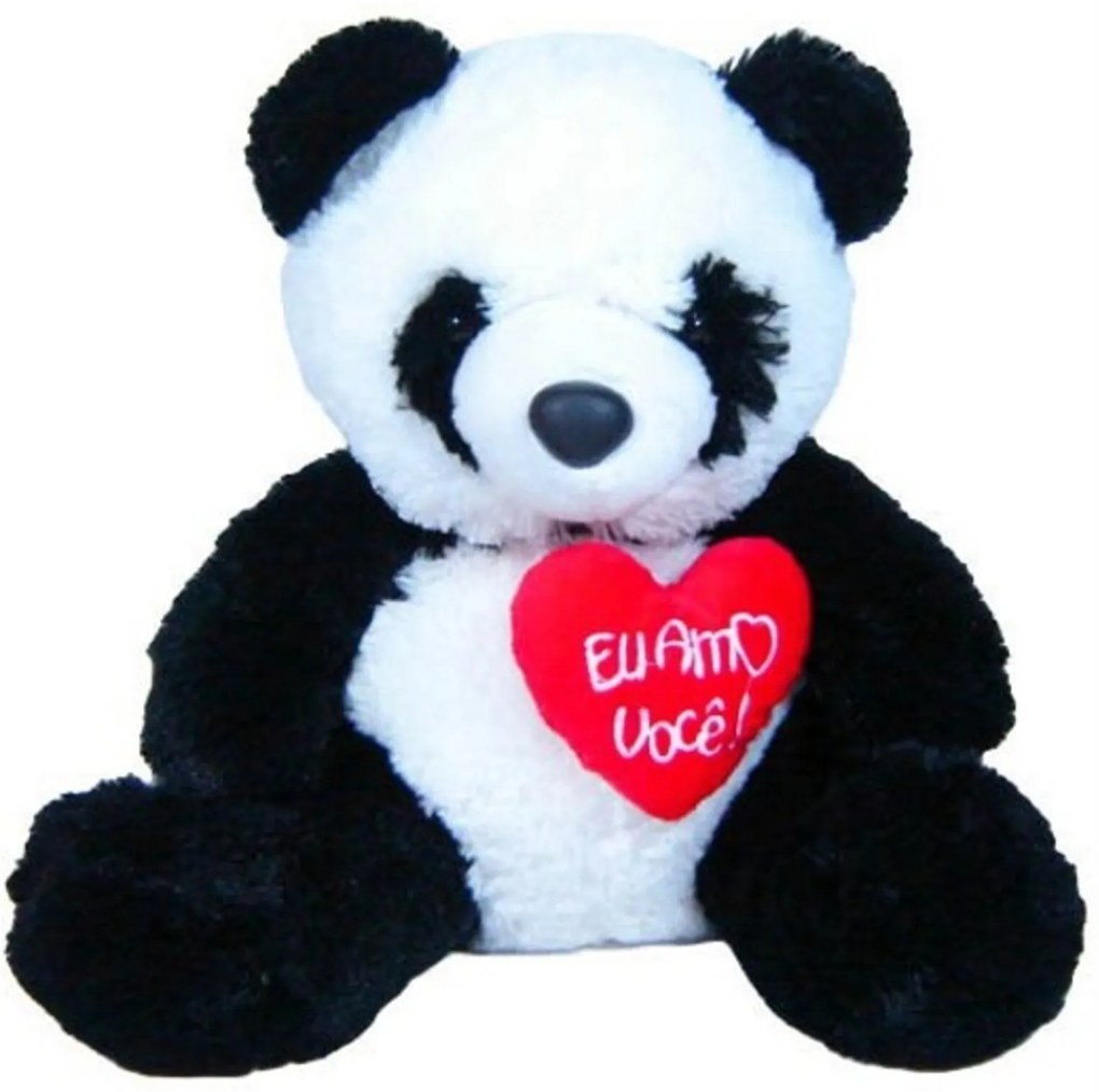 Urso Panda 313 Toys c/ Coração Multicolorido