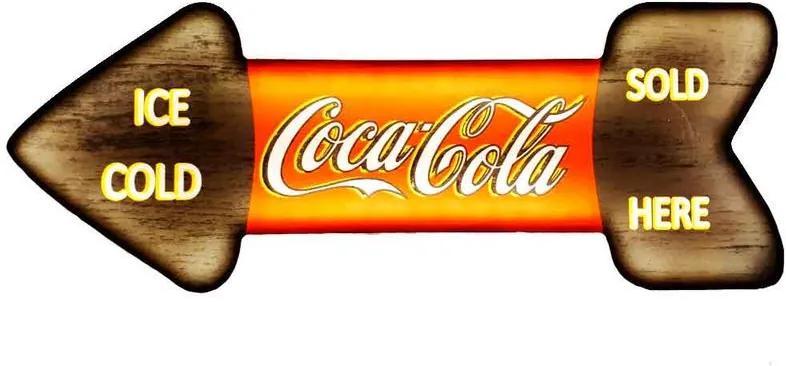 Placa Decorativa Mdf Com Led Seta Coca Cola