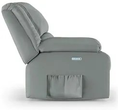 Poltrona do Papai Reclinável Pietra Elétrica LED Massagem FH9 PU Cinza