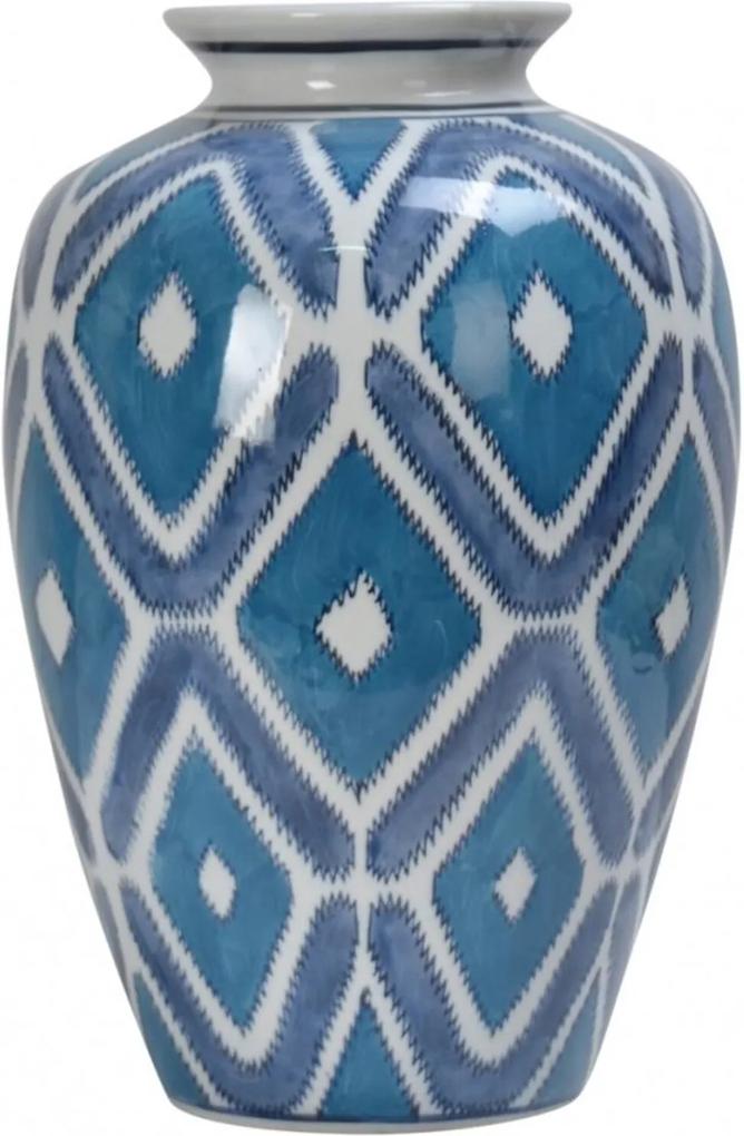 Vaso de Porcelana Geometrico Azul