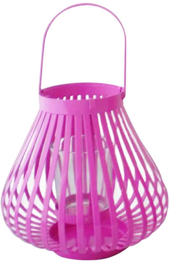 Lanterna Grande Marroquina Mini Basket Trigonal Rosa - Urban
