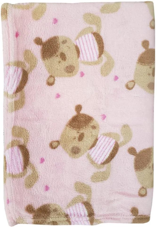 Cobertor de Bebê Ursinha Rosa