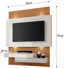 Painel Home Suspenso para TV com LED TB120L Off White/Freijó - Dalla C