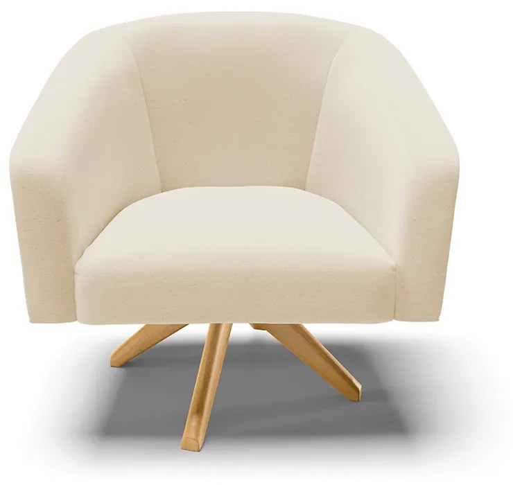 Poltrona Decorativa Giratória MA30 Stella Linho D03 - D'Rossi - A19 Bege