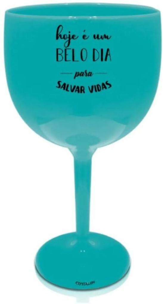 Taça Gin Azul Acrílico Personalizada Salvar Vidas