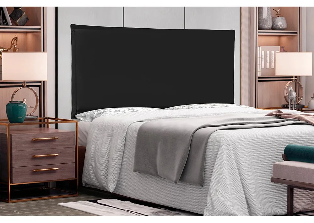 Cabeceira Painel Garden Para Cama Box King 195 cm Corino - D'Rossi - Preto