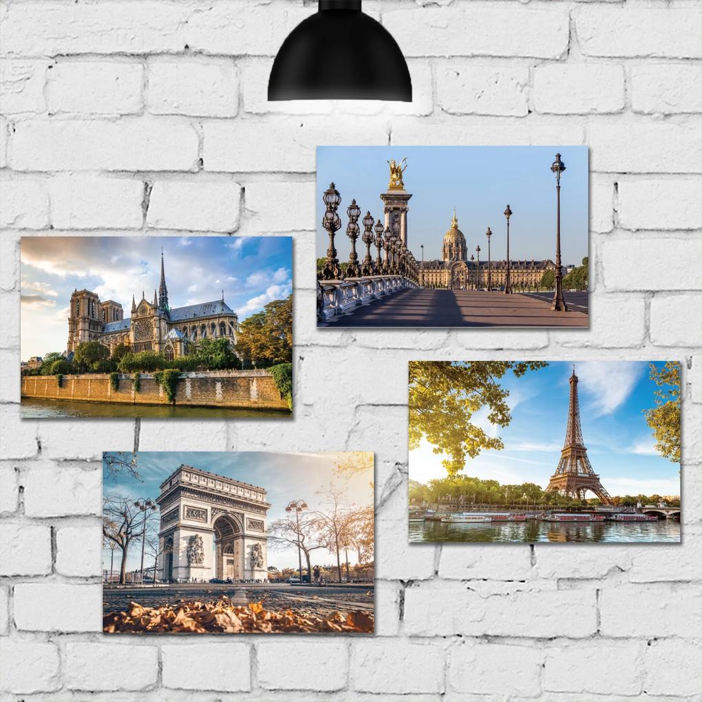Placa Decorativa Fotos de Paris 4un MDF 20x30cm