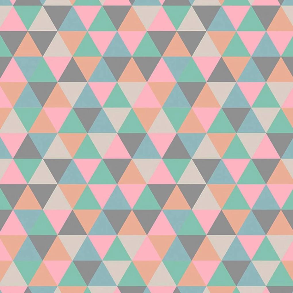 Tapete Mosaico Triângulos Rosa claro Casa Dona Antiderrapante 140 x 200 cm 100% Marca Própria