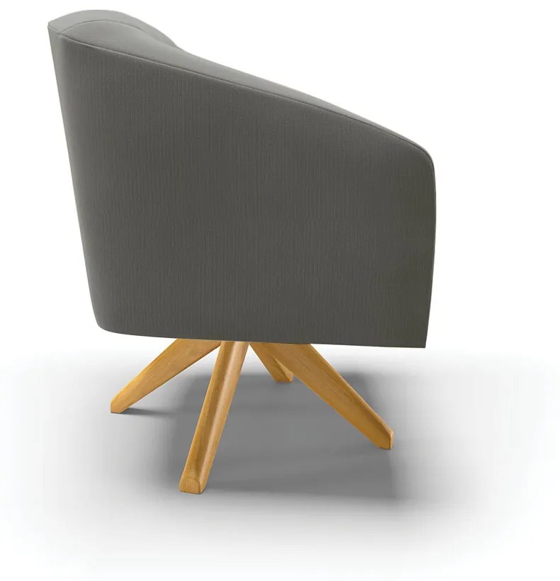 Poltrona Decorativa Giratória MA30 Stella Suede D03 - D'Rossi - Grafite
