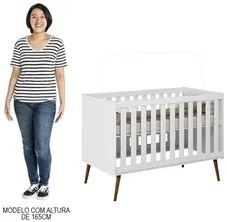 Berço Americano Mini Cama Retrô Aurora P14 Branco - Mpozenato