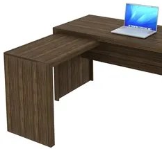 Mesa de Canto Para Escritório 3 Gavetas ME4106 Nogal - Tecno Mobili