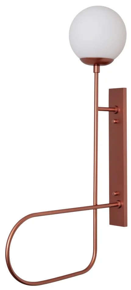 Arandela Trombone 14X40X66,2Cm 1Xe27 Mini Bulbo G45 Alumínio E Globo Ø... (FN-F - Fendi Fosco, AMBAR)