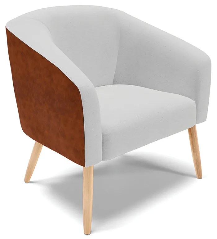 Poltrona Decorativa Pé Palito Natural kit 2 Stella Nozes/Linho Cinza D03 - D'Rossi