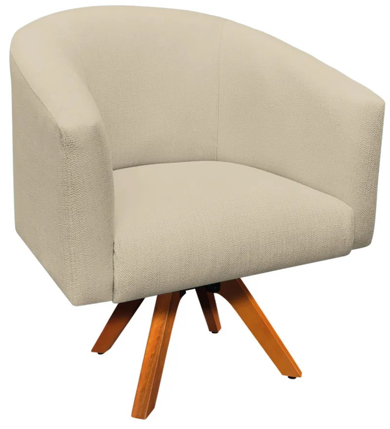 Poltrona Decorativa Giratória MM30 Kit 2 Stella Linho Areia D03 - D'Rossi