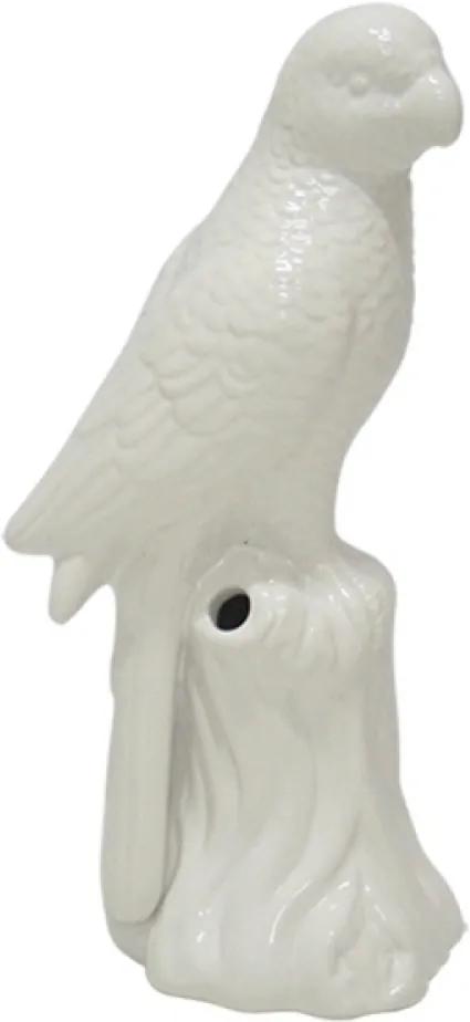escultura pássaro SUMATRA cerâmica branca 11cm Ilunato QC0598