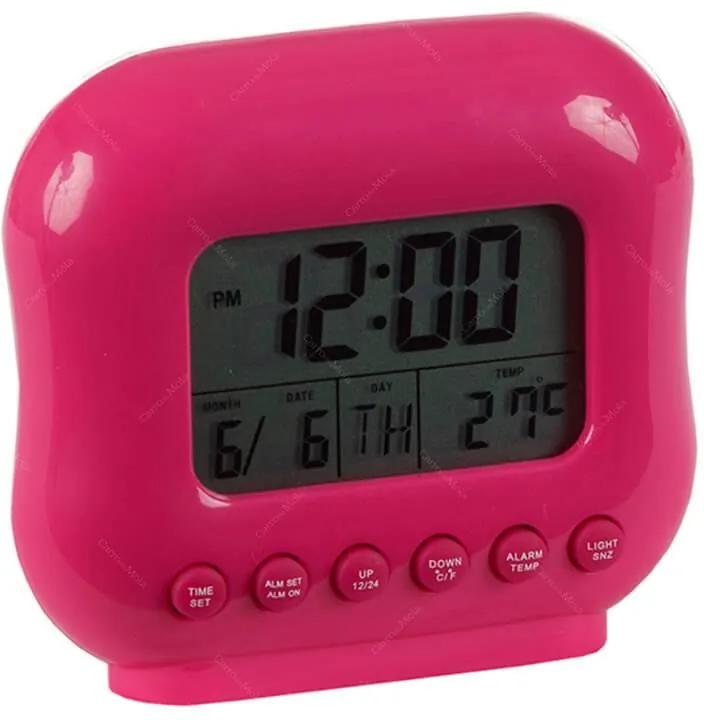 Relógio de Mesa Despertador com Medidor de Temperatura Pink - Urban