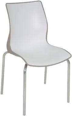 Cadeira Maja pernas polidas camurça/branca Tramontina