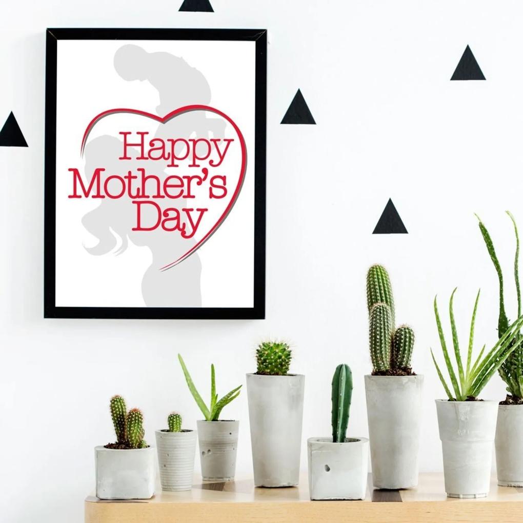 Quadro Decorativo com Moldura Happy Mother's Day Preto - 20x25cm