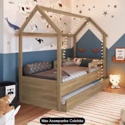 Cama Infantil Casinha Com Auxiliar Infix C06 Aveiro - Mpozenato