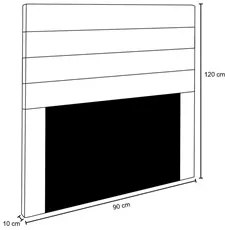 Cabeceira Cama Box Solteiro 90cm Rubi W01 Linho Cinza Escuro - Mpozena