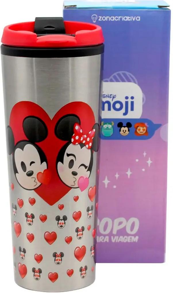 Copo Viagem 450 ml Mickey e Minnie Emoji