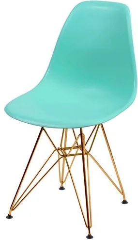 Cadeira Eames Polipropileno Verde Tiffany Base Cobre - 45973 Sun House