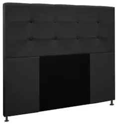 Cabeceira Cama Box Casal King 193cm Safira Suede Preto Z51 - Mpozenato