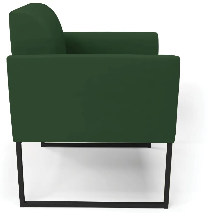 Poltrona Base Industrial Preto Marisa Veludo Verde D03 - D'Rossi