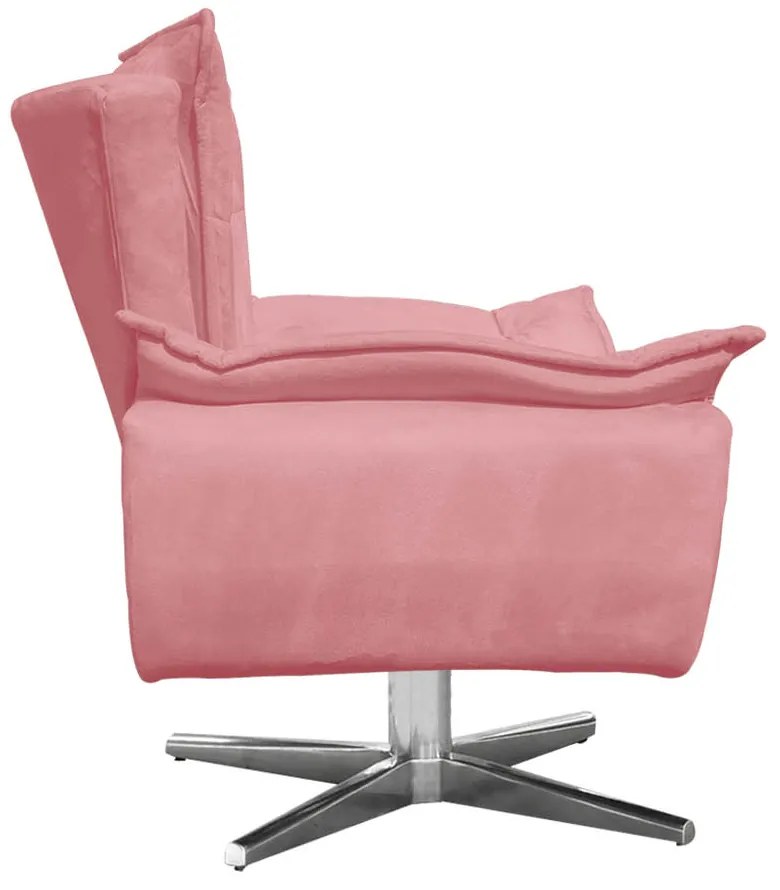 POLTRONA GIRATORIA OPALA SUEDE ROSE BASE