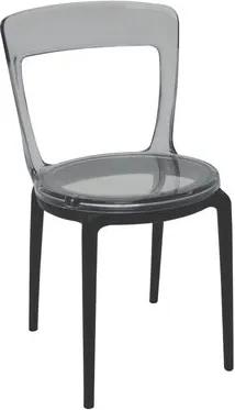 Cadeira Luna C em policarbonato e base preta Tramontina 92090219