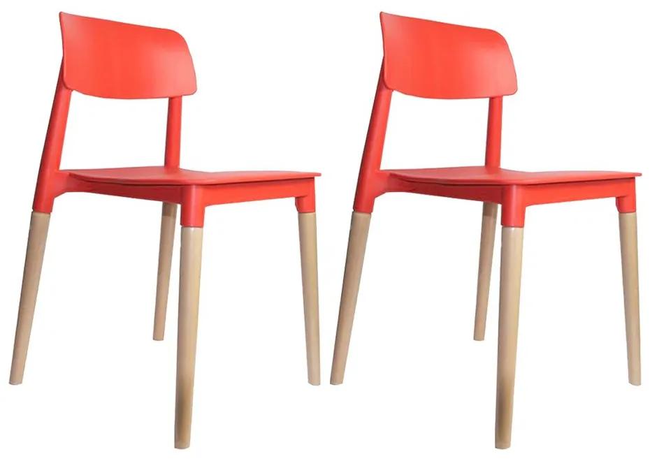 kit 2 Cadeiras Decorativas Sala e Cozinha (PP) Viper Vermelha G56 - Gran Belo