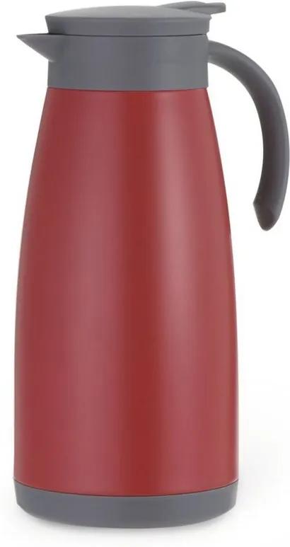 Garrafa Térmica Inox Com Parede Dupla 1L - Vermelha - Mimo Style