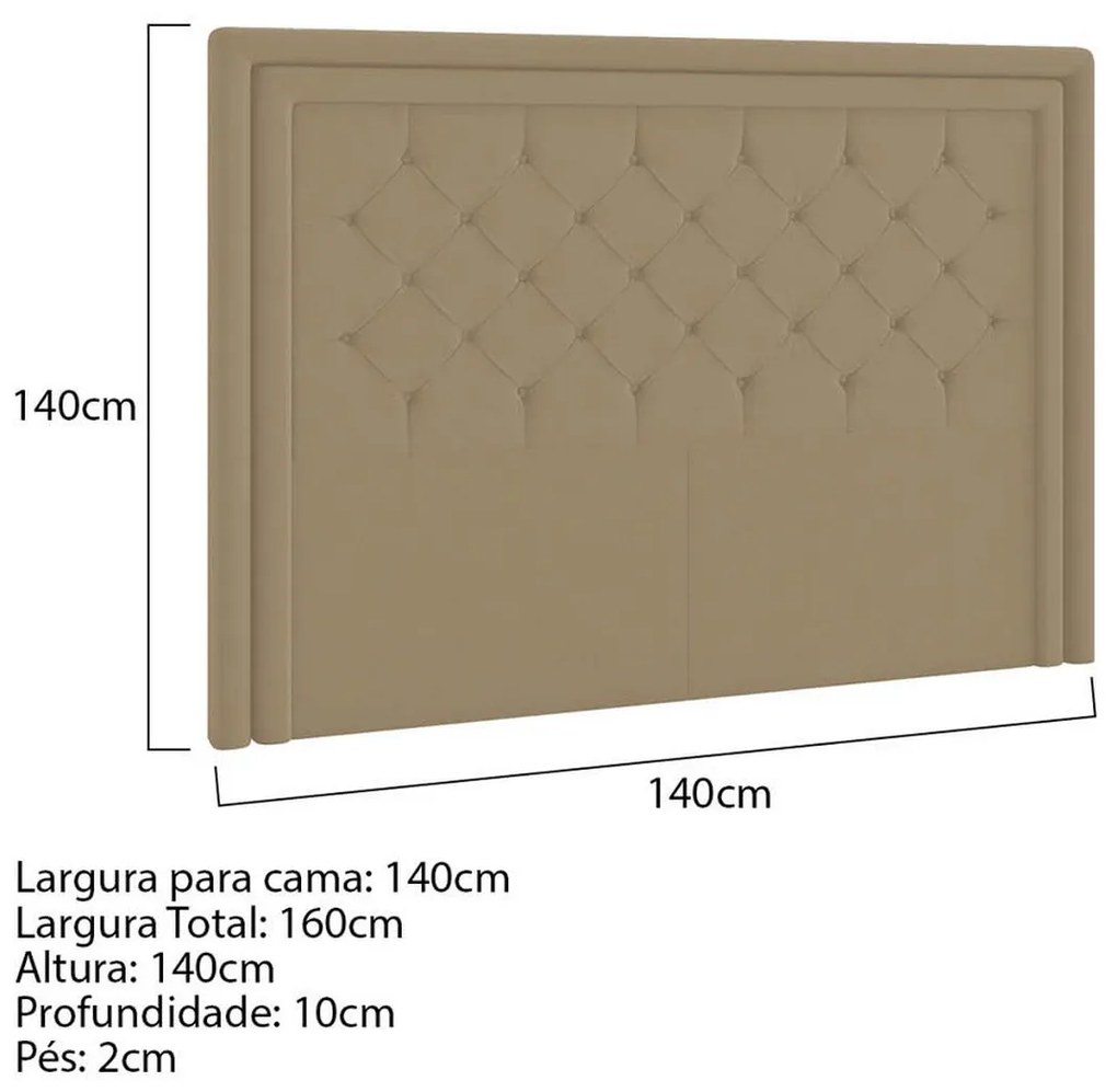 Cabeceira Casal Estocolmo P04 140 cm Suede - ADJ Decor