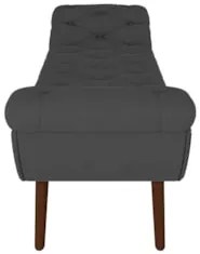 Puff Recamier Calçadeira 140cm Pés Palito Madeira Vêneto Z37 Veludo Ch