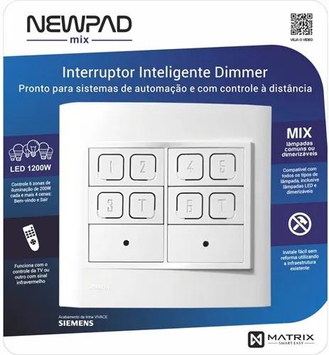 Interruptor Inteligente Branco 4X4 Dimmer Newpad Mix