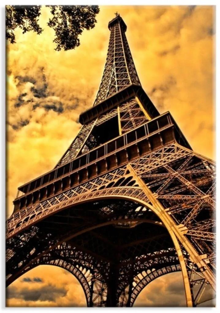 Tela Canvas Decorativa Eiffel Tower Sunset Médio