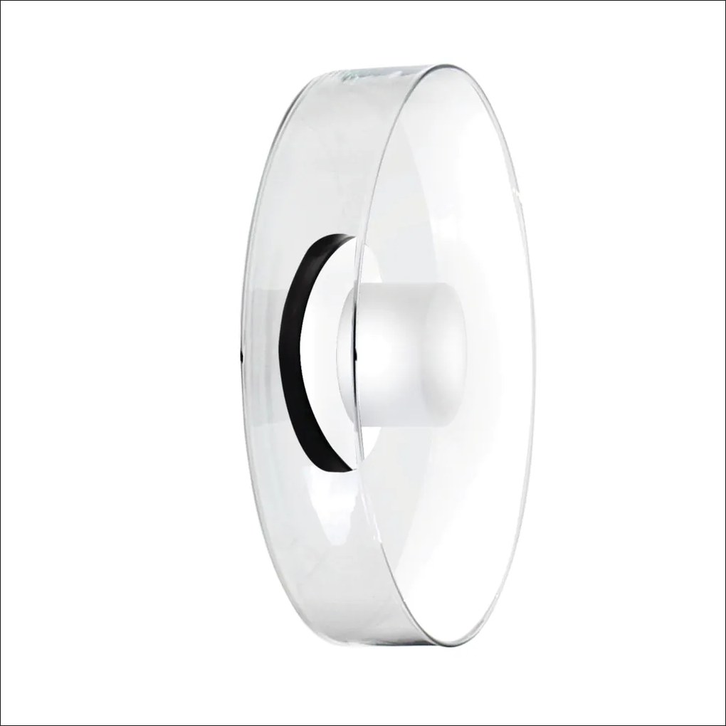 Arandela Bol Ø32X09Cm Vidro E Metal Alumínio 01Xled 5,5W 2700K - Old A... (CROMADO, BRANCO (Fosco))