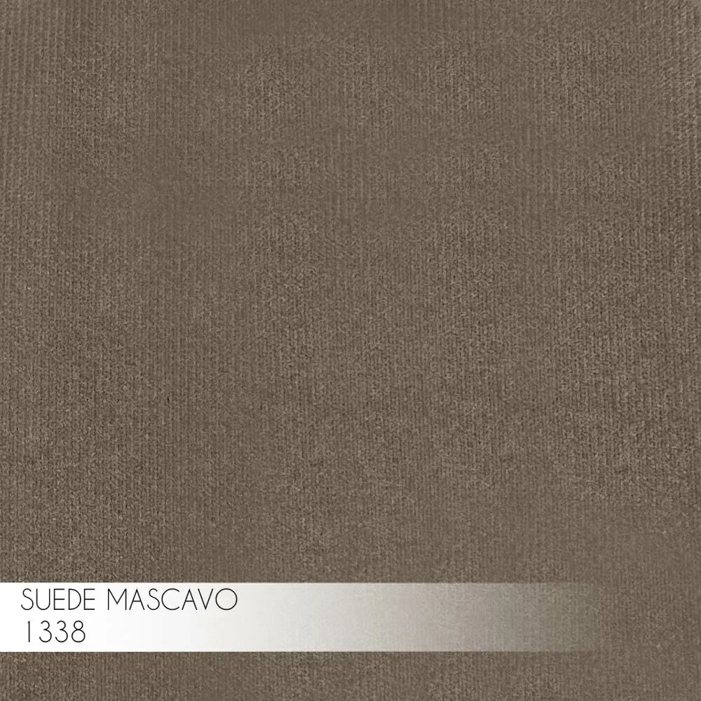 Banqueta Decorativa Rubel Base Bronze Suede Cappuccino G41 - Gran Belo